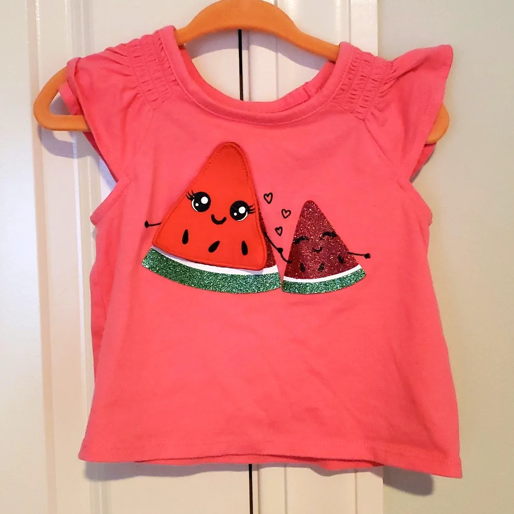12-18m pink watermelon flap tshirt *